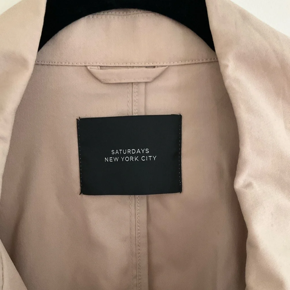 Saturdays Men’s NYC Clyde Classic Khaki Trench Coat XL NWT